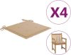 VidaXL Tuinstoelkussens 4 st 50x50x3 cm stof beige online kopen