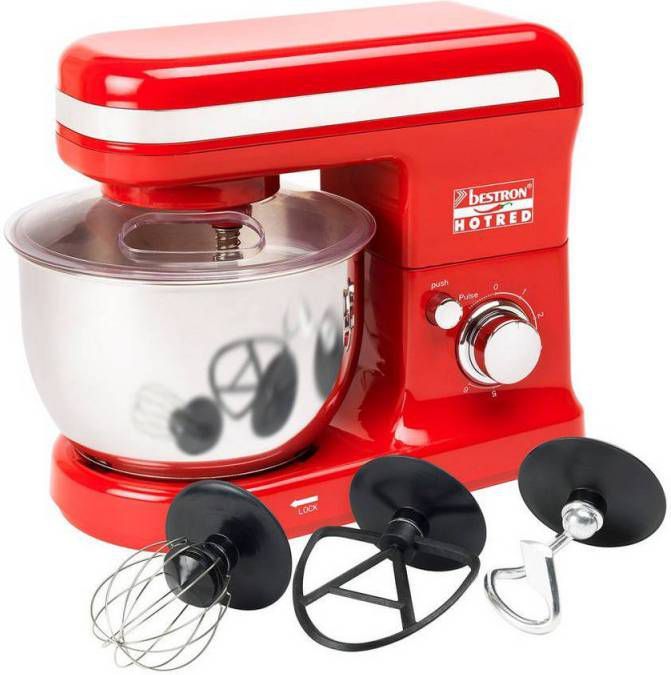 Bestron Professionele staande mixer Hot Red 2, 5 L AKM500HR online kopen