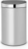 Brabantia Touch Bin Afvalemmer 40 Liter Met Kunststof Binnenemmer Metallic Grey/Brilliant Steel online kopen